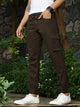Dark Olive Smart Slim Fit Mid-Rise Easy Wash Cargo Trouser For Men