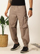 Thomas Scott Men Brown Mid-Rise Regular Fit Parashute Cargos Trousers