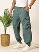 Thomas Scott Men Green Mid-Rise Regular Fit Parashute Cargos Trousers