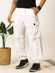 Thomas Scott Men White Mid-Rise Regular Fit Parashute Cargos Trousers