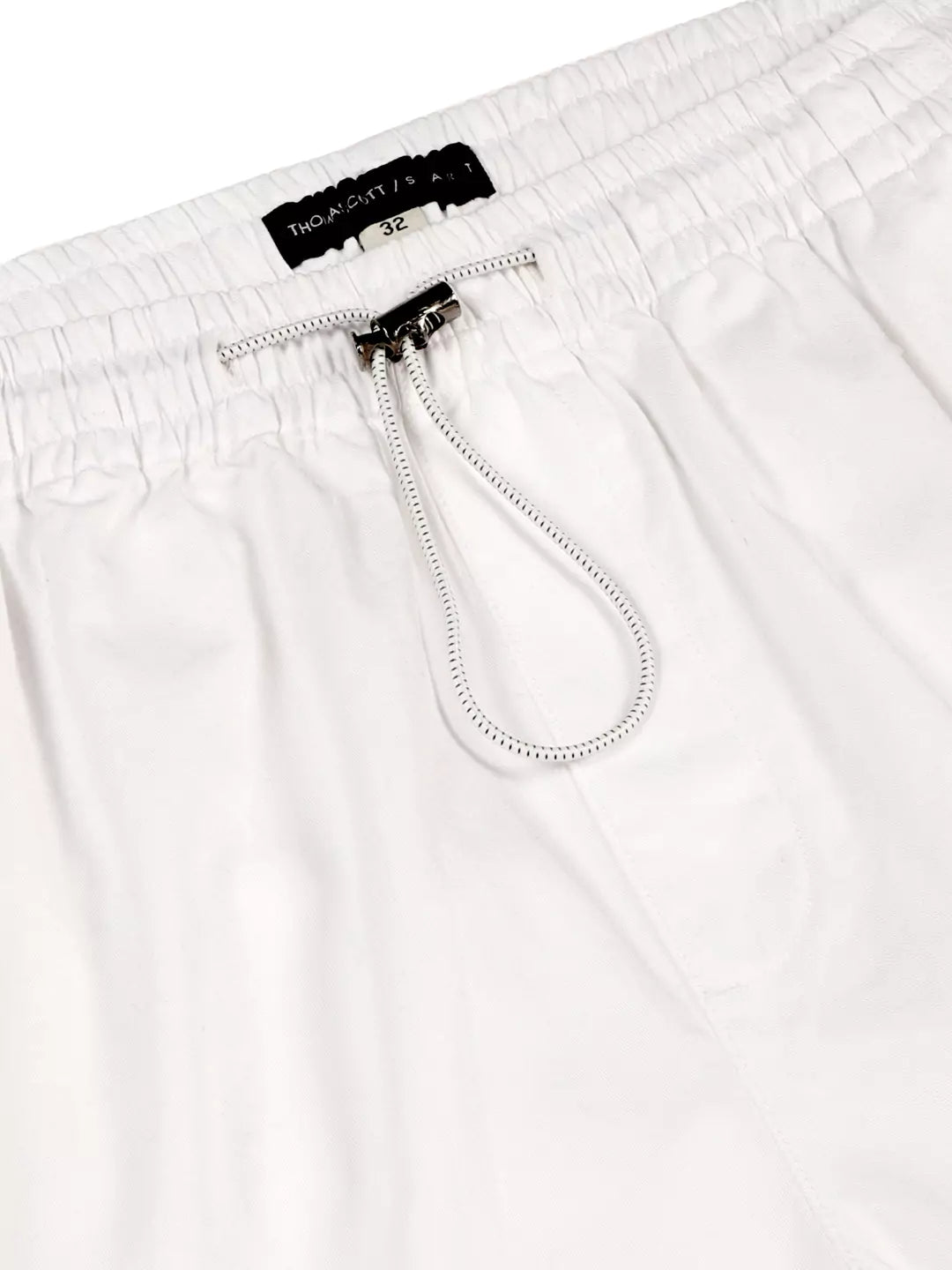 Thomas Scott Men White Mid-Rise Regular Fit Parashute Cargos Trousers