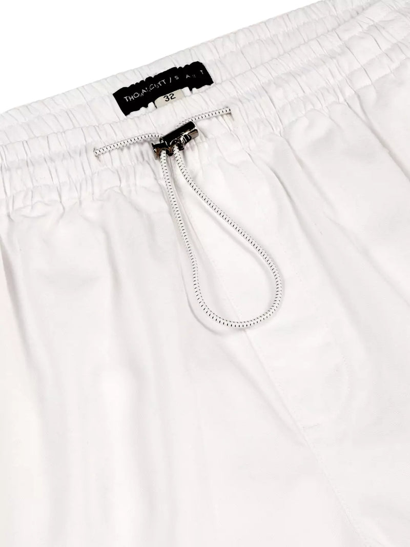 Thomas Scott Men White Mid-Rise Regular Fit Parashute Cargos Trousers