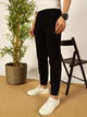 Black Classic Straight Fit Joggers For Mens