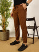 Brown Classic Straight Fit Joggers For Mens