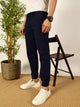 Navy Classic Straight Fit Joggers For Men