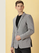 Grey Slim Fit Notched Lapel Collar Single-Breasted Casual Blazer For Men