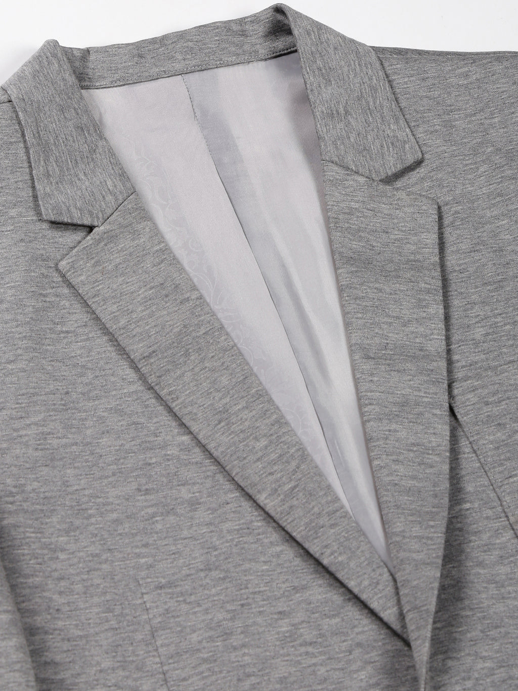 Thomas Scott Men Grey Slim Fit Notched Lapel Collar Single-Breasted Casual Blazer
