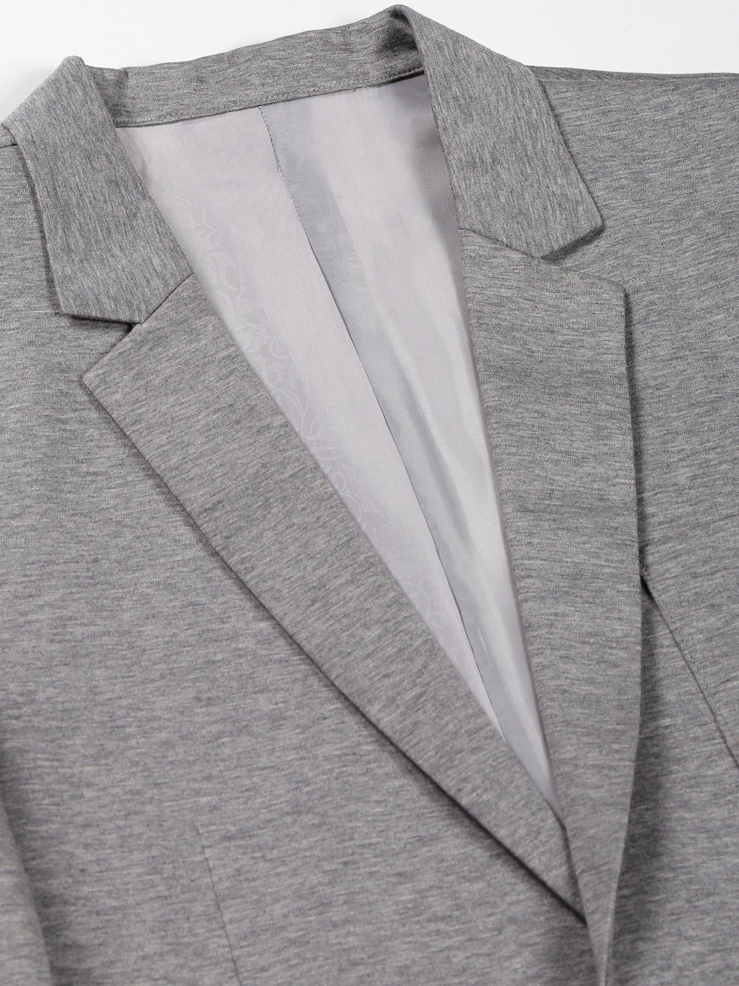 Thomas Scott Men Grey Slim Fit Notched Lapel Collar Single-Breasted Casual Blazer