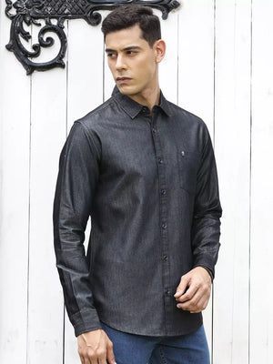 Thomas Scott Men Solid Cotton Smart Slim Fit Opaque Casual Shirt