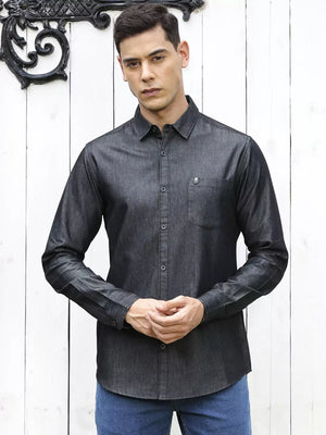 Thomas Scott Men Solid Cotton Smart Slim Fit Opaque Casual Shirt