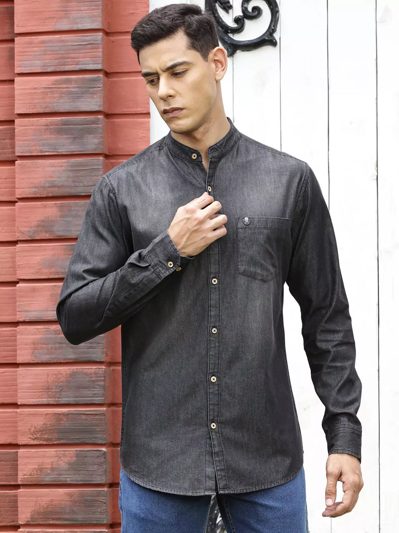 Thomas Scott Men Solid Cotton?Smart Slim Fit Opaque Casual Shirt