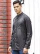 Black Solid Cotton Smart Slim Fit Opaque Casual Shirt For Men