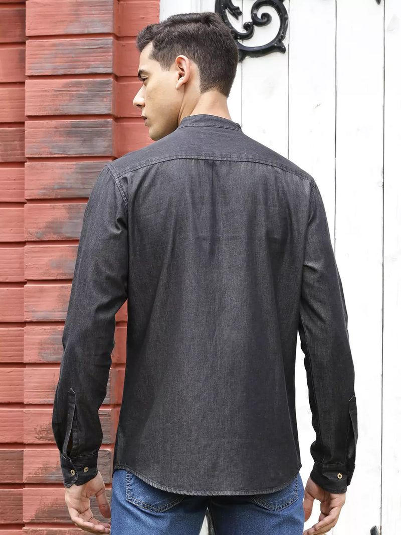 Thomas Scott Men Solid Cotton?Smart Slim Fit Opaque Casual Shirt