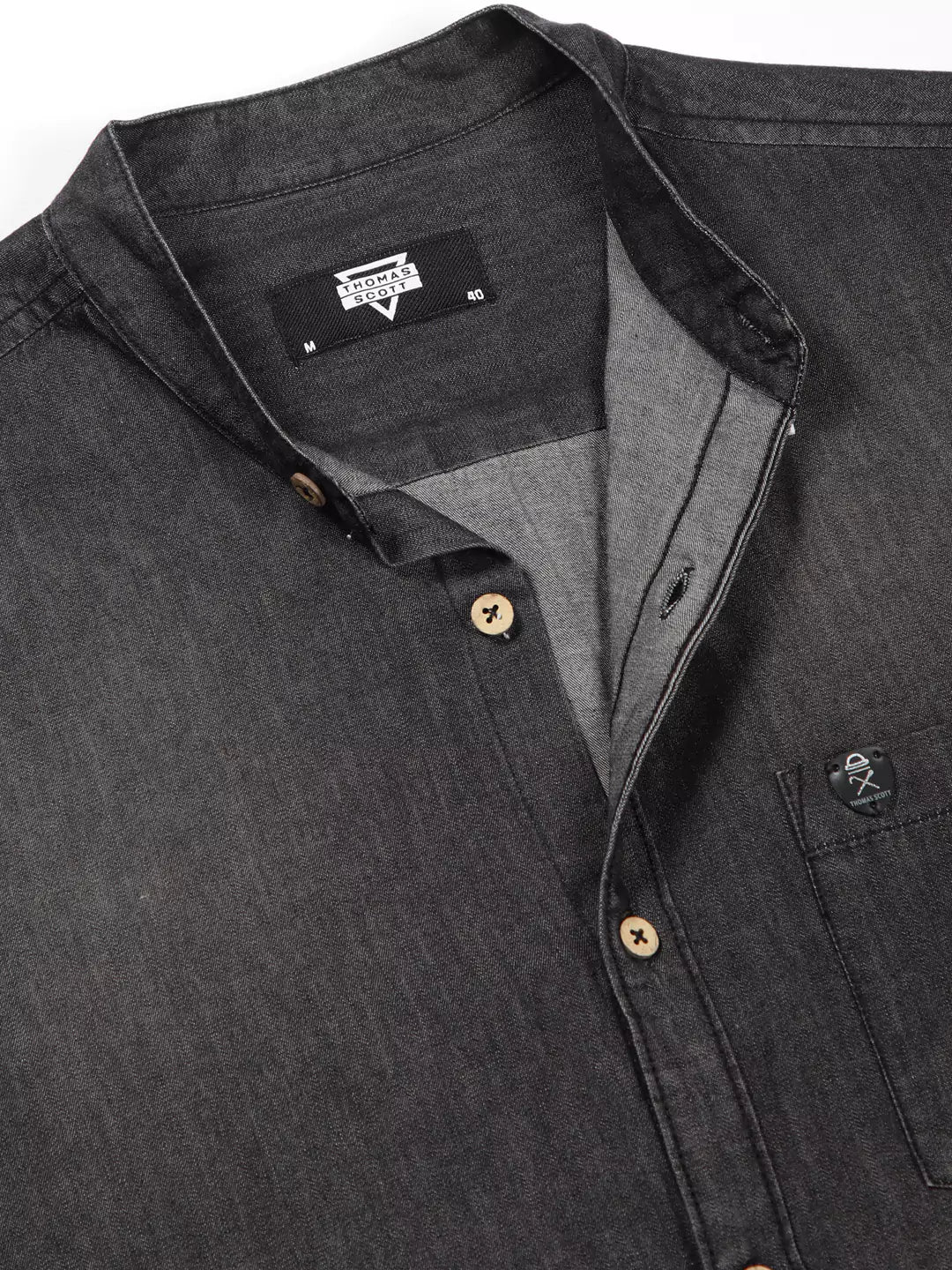 Thomas Scott Men Solid Cotton?Smart Slim Fit Opaque Casual Shirt