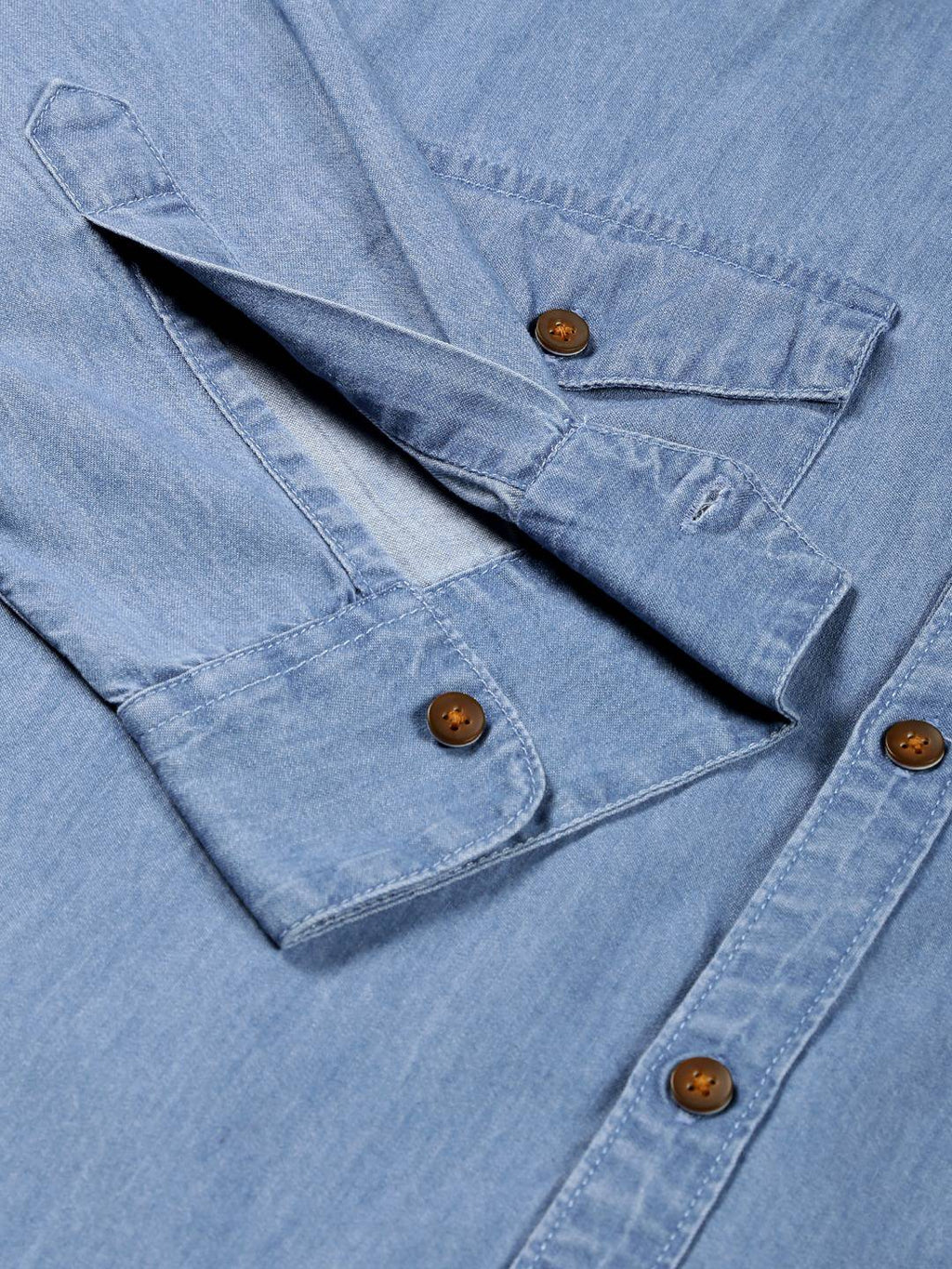 Thomas Scott Men Smart Slim Fit Pure Cotton Denim Casual Overdyed Shirt