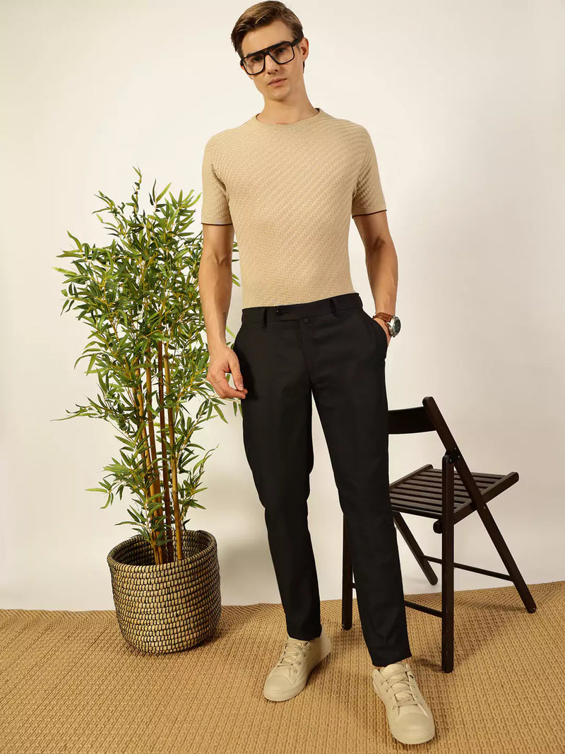 Thomas Scott Men Knit Textured Round Neck T-shirt