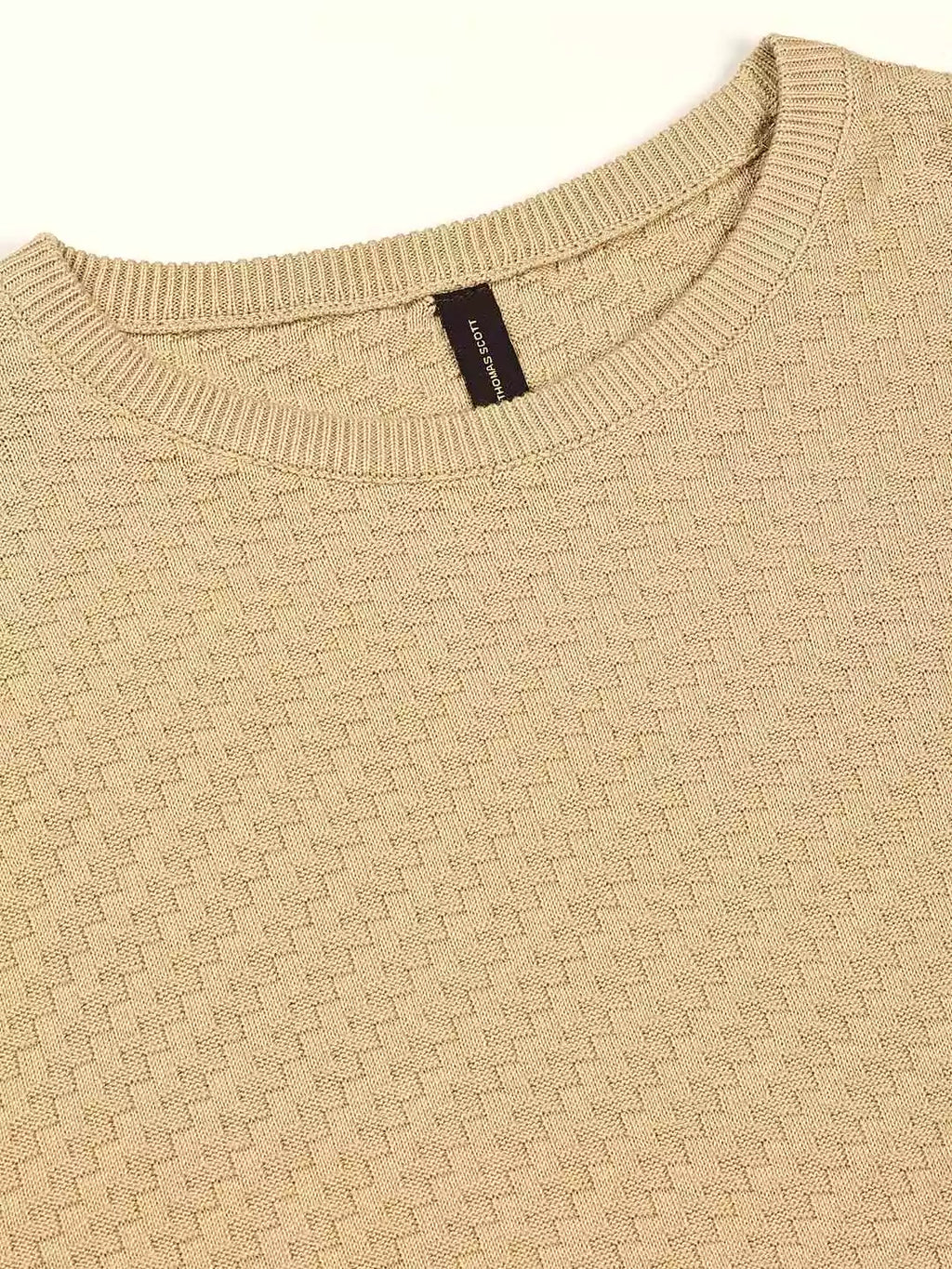 Thomas Scott Men Knit Textured Round Neck T-shirt