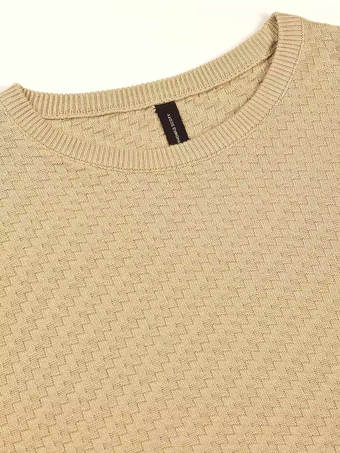 Thomas Scott Men Knit Textured Round Neck T-shirt
