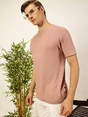 Thomas Scott Men Knit Textured Round Neck T-shirt