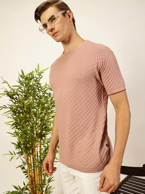 Thomas Scott Men Knit Textured Round Neck T-shirt