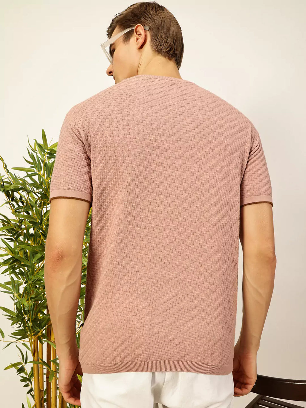 Thomas Scott Men Knit Textured Round Neck T-shirt
