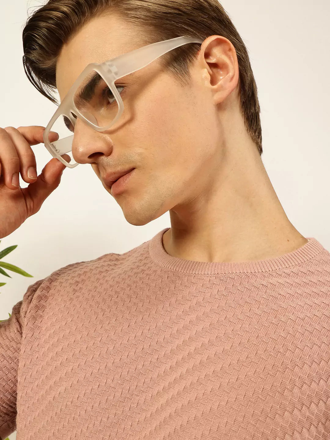 Thomas Scott Men Knit Textured Round Neck T-shirt