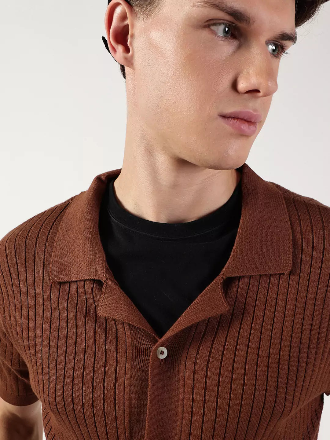Thomas Scott Men Premium Cuban Collar Solid Cotton Casual Shirt