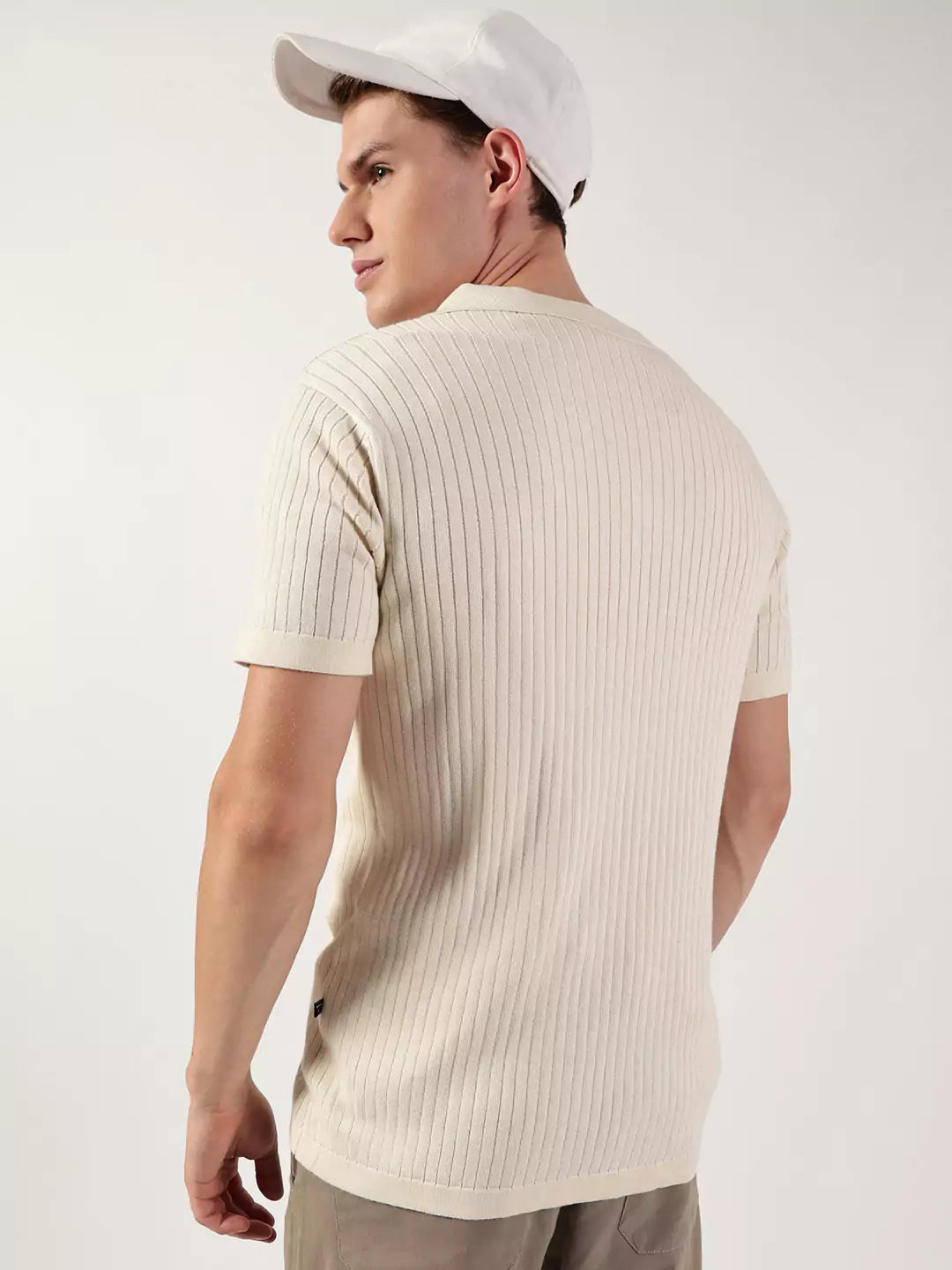 Thomas Scott Men Premium Cuban Collar Solid Cotton Casual Shirt