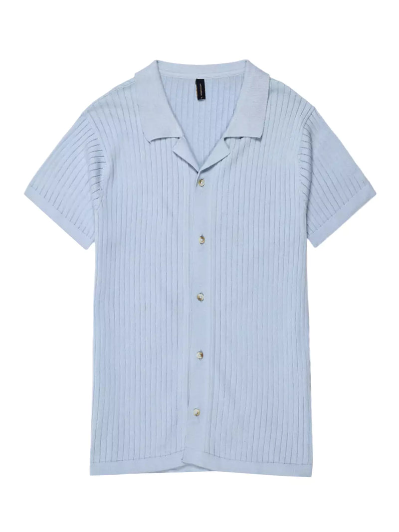 Thomas Scott Men Premium Cuban Collar Textured Cotton Casual Shirt