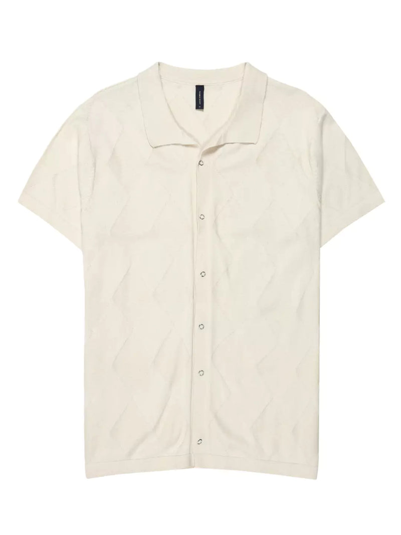 Thomas Scott Men Premium Spread Collar Textured Cotton Casual Shirt