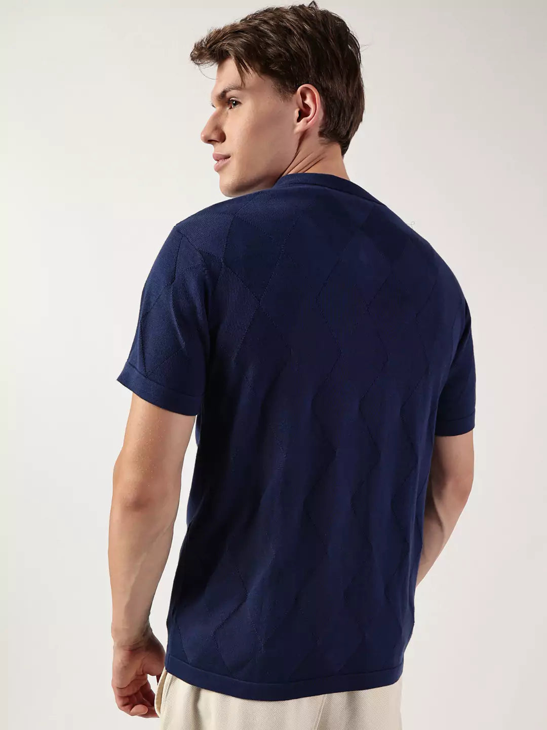 Thomas Scott Men Premium Spread Collar Textured Cotton Casual Shirt
