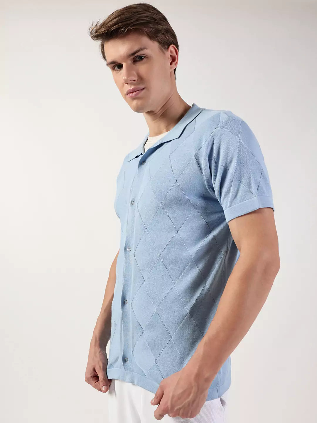 Thomas Scott Men Premium Spread Collar Solid Cotton Casual Shirt