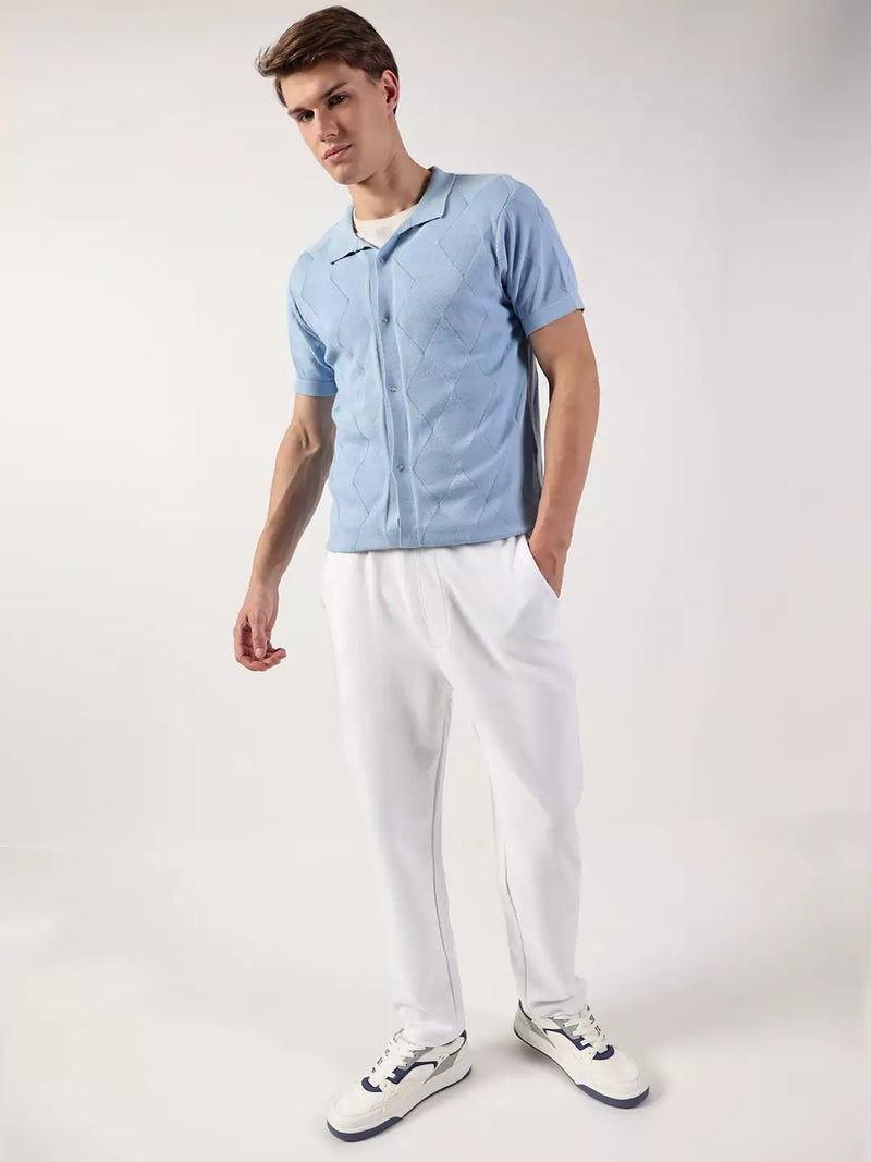 Thomas Scott Men Premium Spread Collar Solid Cotton Casual Shirt