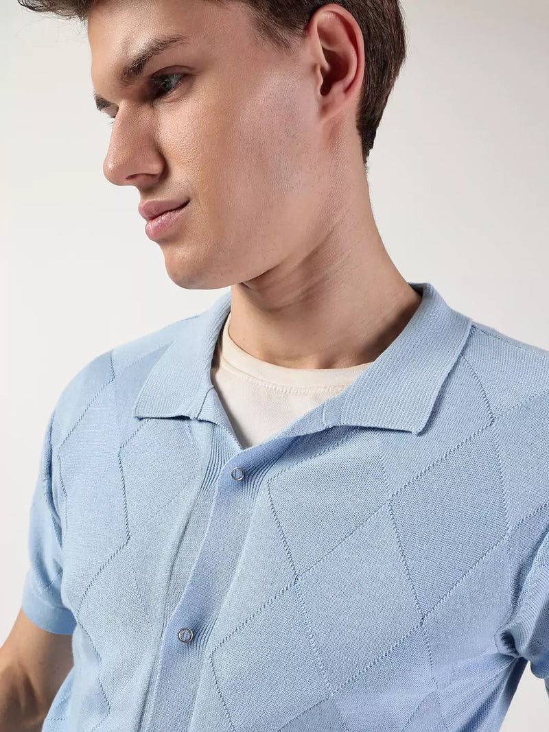 Thomas Scott Men Premium Spread Collar Solid Cotton Casual Shirt
