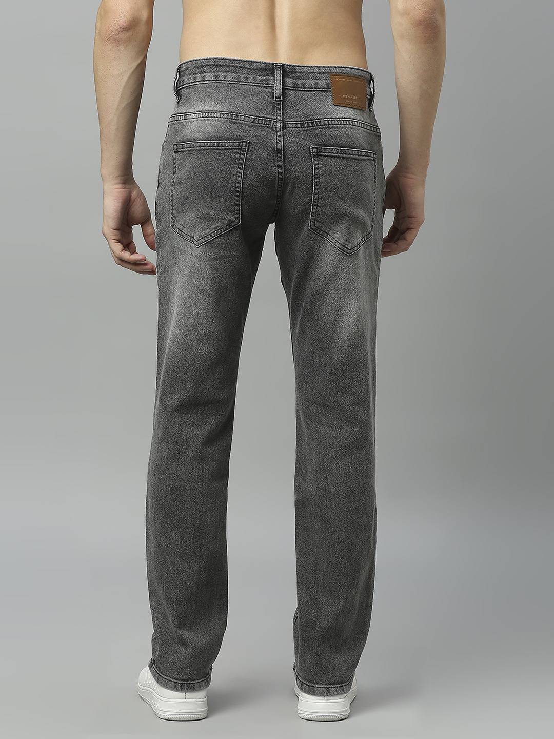 Thomas Scott Men Classic Fit Heavy Fade Whiskers Stretchable Jeans