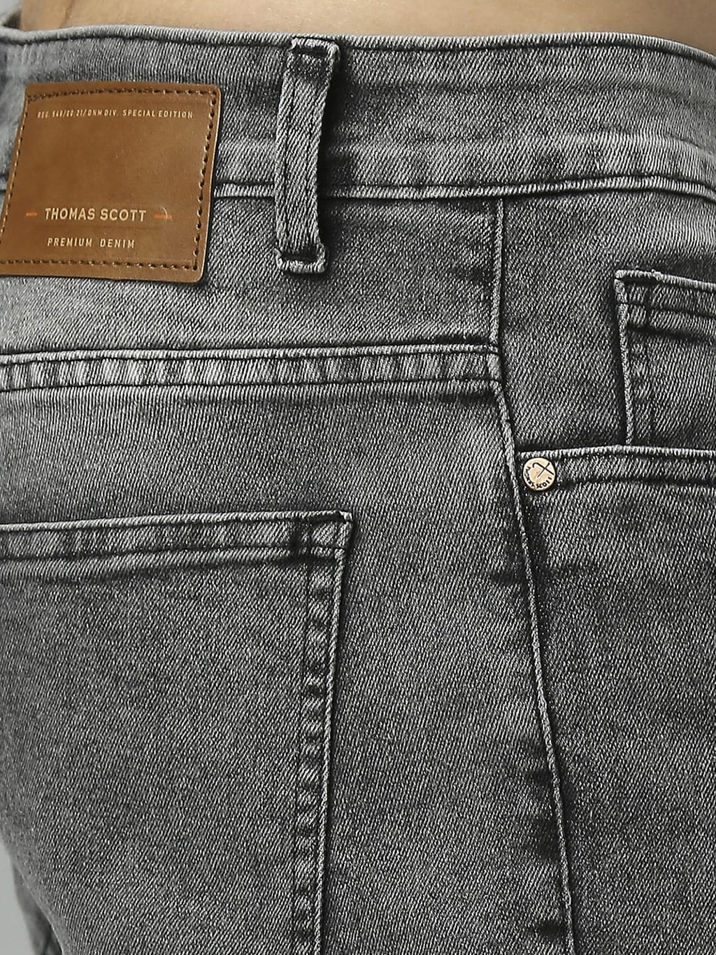 Thomas Scott Men Classic Fit Heavy Fade Whiskers Stretchable Jeans