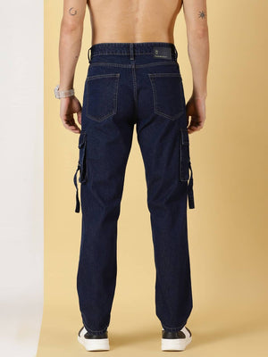 Thomas Scott Men Comfort Relaxed Fit Clean Look Pure Cotton Cargo Jeans