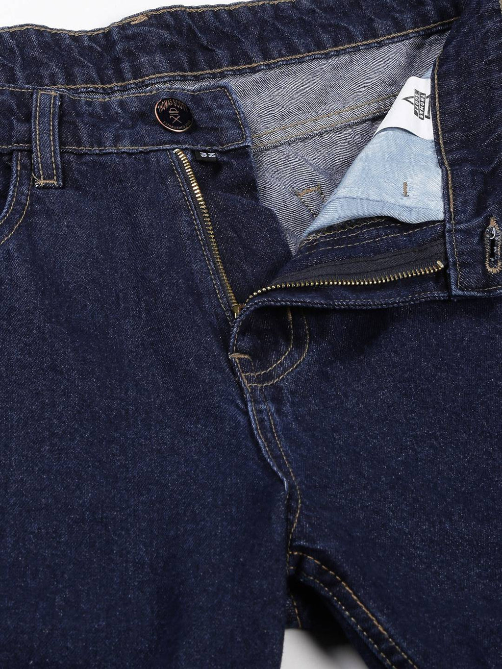 Thomas Scott Men Comfort Relaxed Fit Clean Look Pure Cotton Cargo Jeans