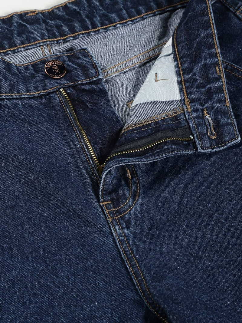 Thomas Scott Men Loose Relaxed Fit Mid-Rise Clean Look Cotton Jeans
