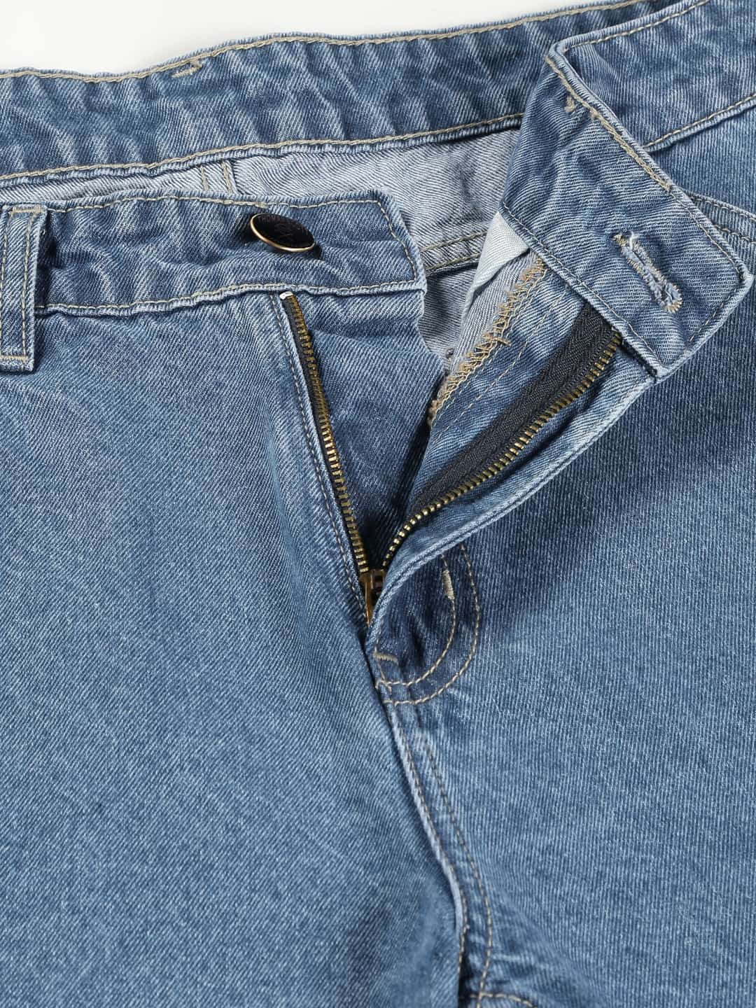 Thomas Scott Men Mid Rise Loose Relaxed Fit Clean Look Light Fade Cotton Jeans
