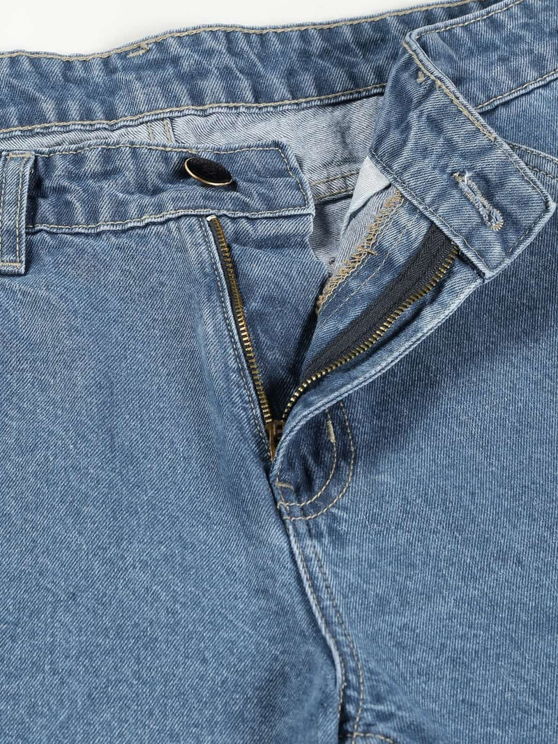 Thomas Scott Men Mid Rise Loose Relaxed Fit Clean Look Light Fade Cotton Jeans
