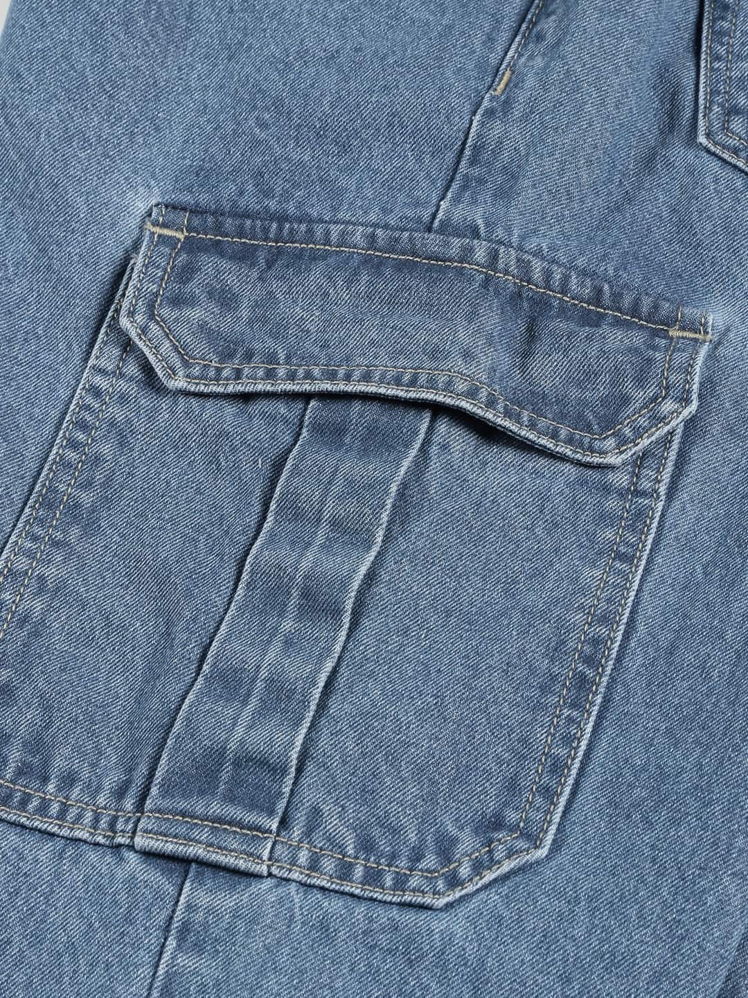 Thomas Scott Men Mid Rise Loose Relaxed Fit Clean Look Light Fade Cotton Jeans
