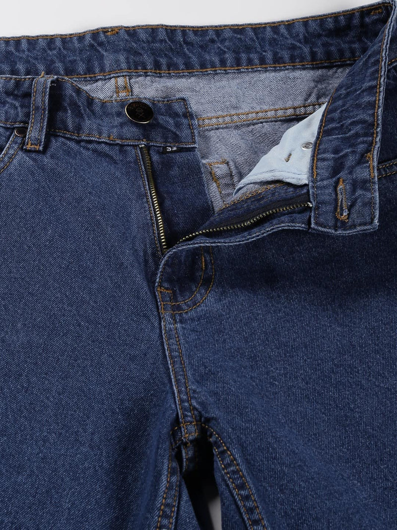 Thomas Scott Men Mid Rise Comfort Relaxed Fit Clean Look Cotton Baggy Jeans