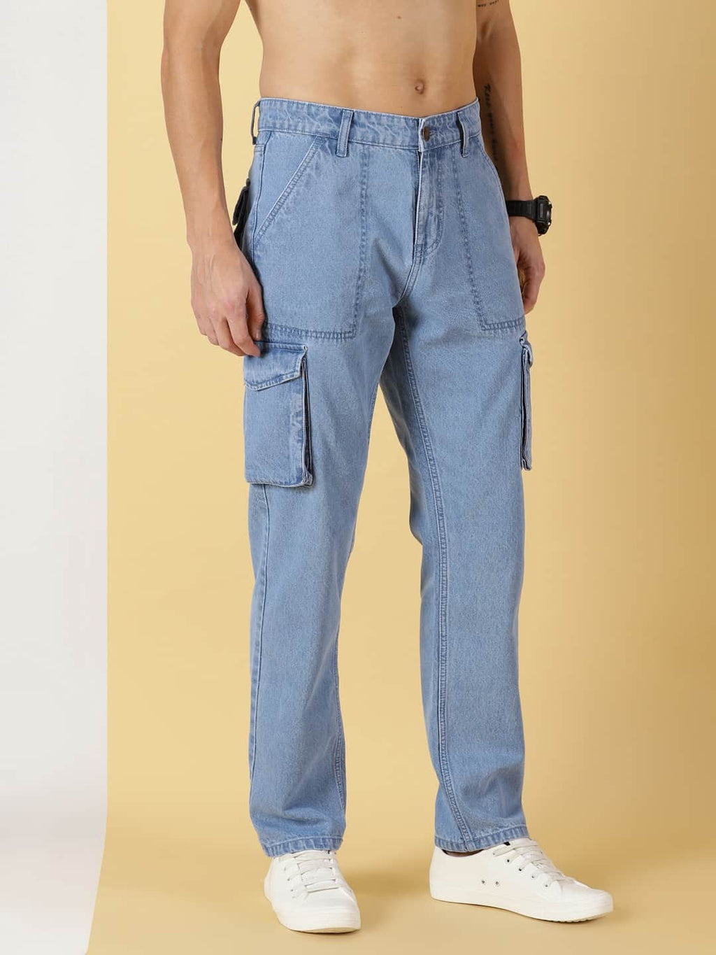 Thomas Scott Men Comfort Relaxed Fit Light Fade Clean Look Pure Cotton Jeans