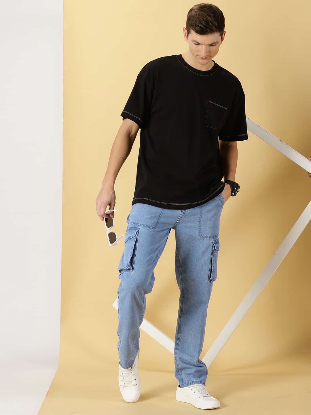 Thomas Scott Men Comfort Relaxed Fit Light Fade Clean Look Pure Cotton Jeans