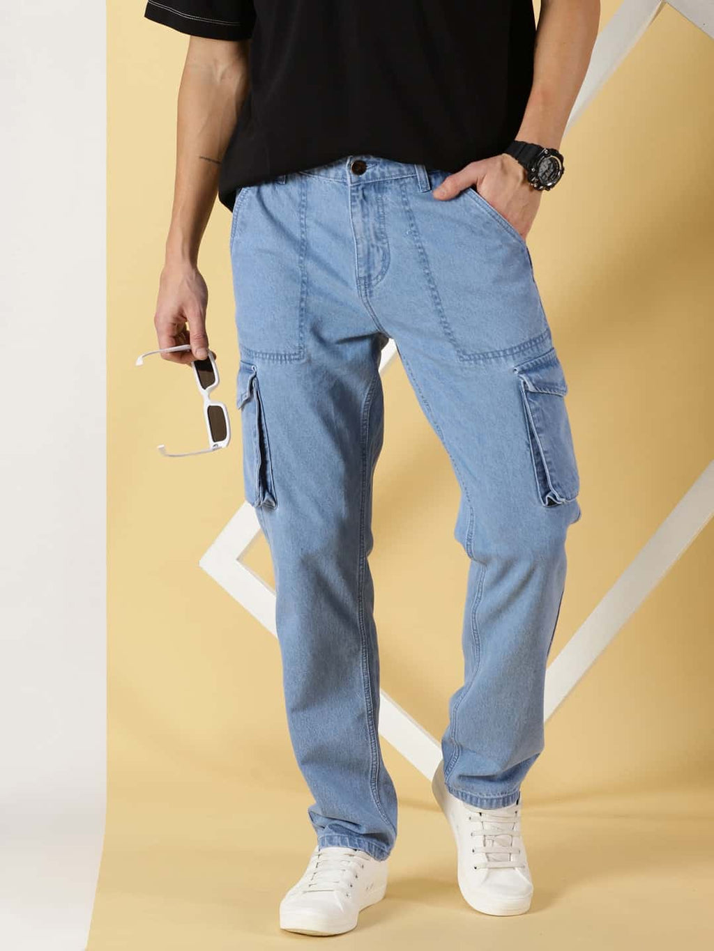 Thomas Scott Men Comfort Relaxed Fit Light Fade Clean Look Pure Cotton Jeans