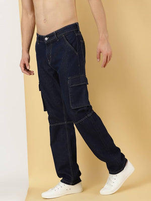 Thomas Scott Men Comfort Mid Rise Relaxed Fit Pure Cotton Jeans