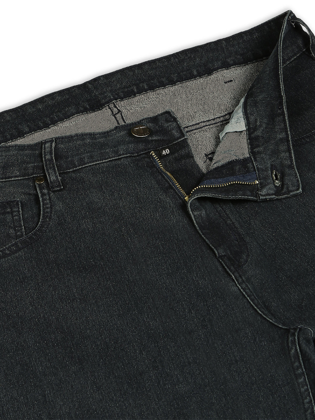 Thomas Scott Men Dark Blue Plus Size Mid-Rise Tapered Fit Stretchable Jeans