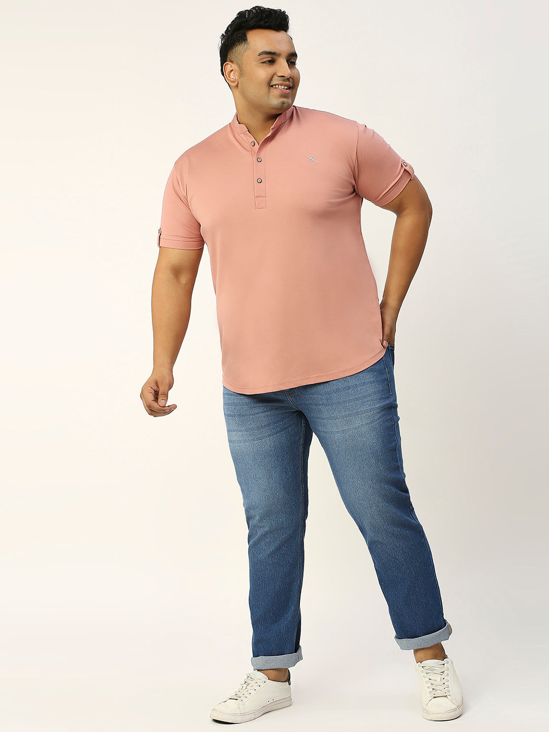 Thomas Scott Men Mid Blue Plus Size Mid-Rise Tapered Fit Stretchable Jeans