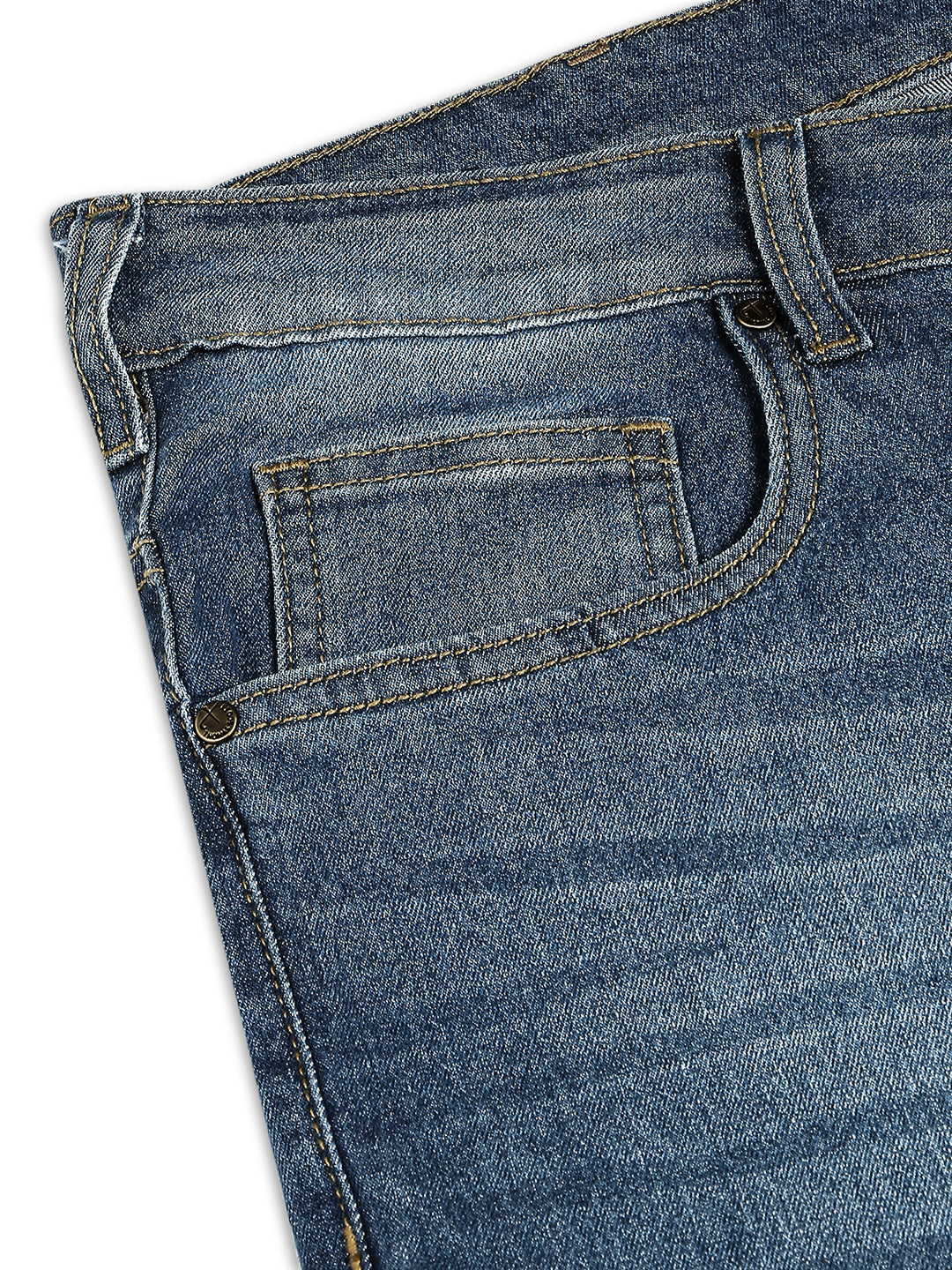 Thomas Scott Men Mid Blue Plus Size Mid-Rise Tapered Fit Stretchable Jeans